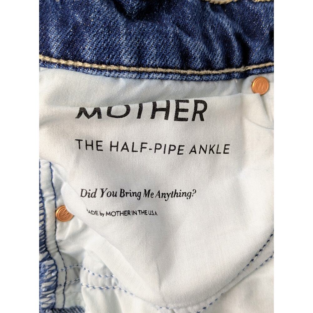 MOTHER Jeans Half Pipe Ankle Superior 27 Did You Bring Me Anything Barrel Blue - Picture 3 of 13